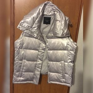 EUC Talbots Silver Puffer Vest